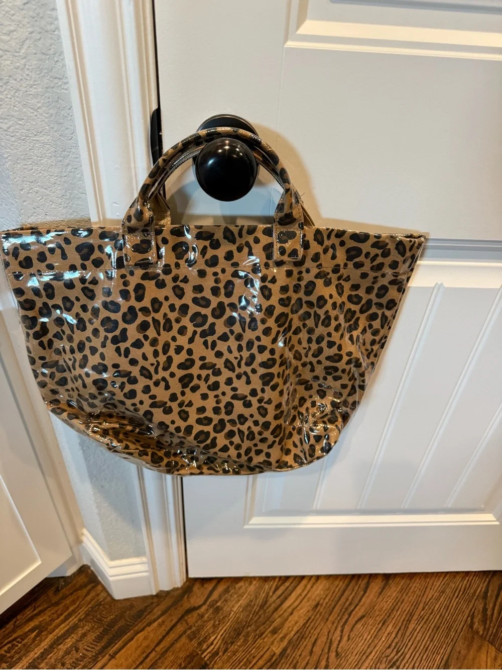 Leopard Print Tote Bag - Brown